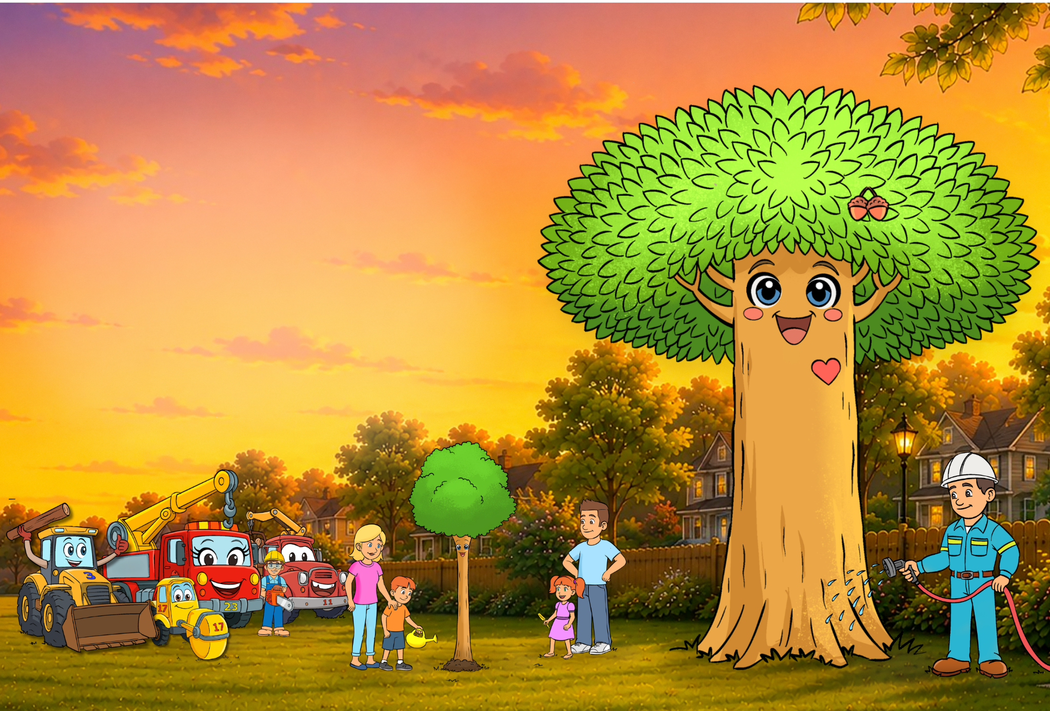 Twiggy Tree with families and the Tree Care Team in a neighborhood garden